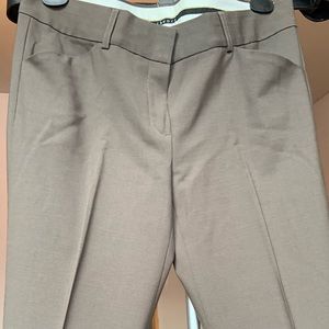 Theory size 6 Taupe dress pants straight leg front crease.